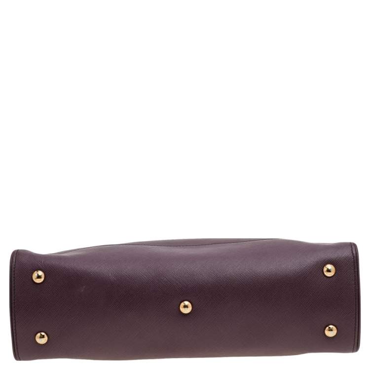 Pre Owned Salvatore Ferragamo Purple Leather Small Briana Tote
