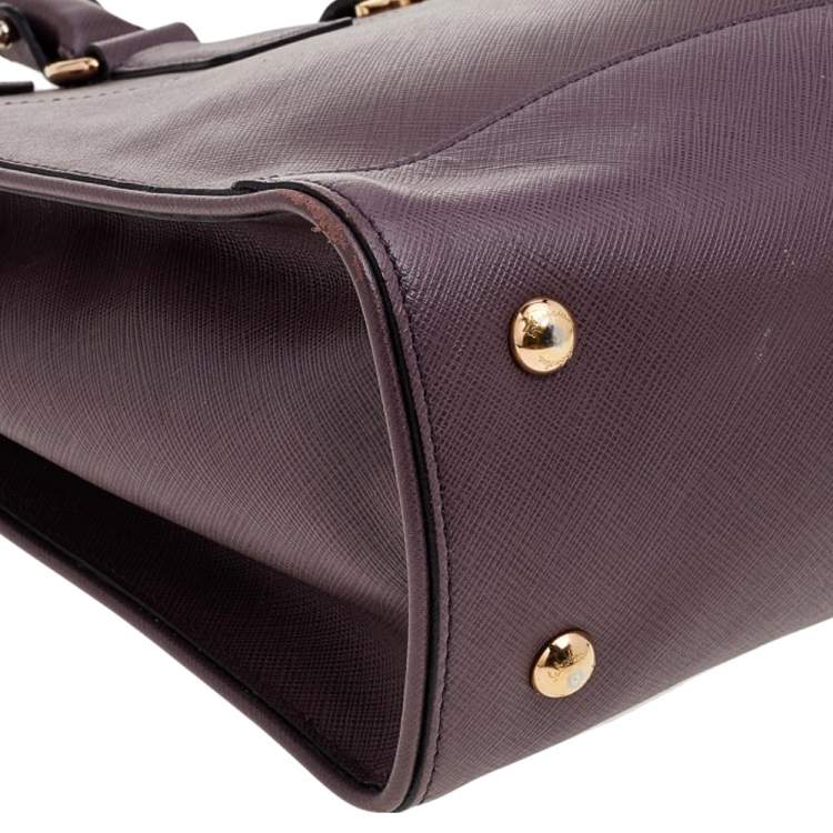 Pre Owned Salvatore Ferragamo Purple Leather Small Briana Tote
