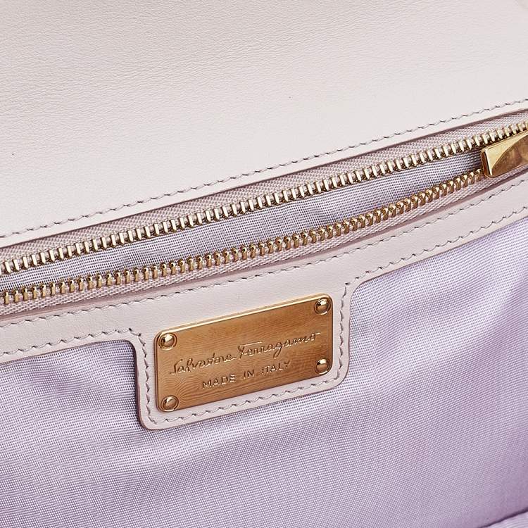 Pre Owned Salvatore Ferragamo Pink Leather Ginny Crossbody Bag