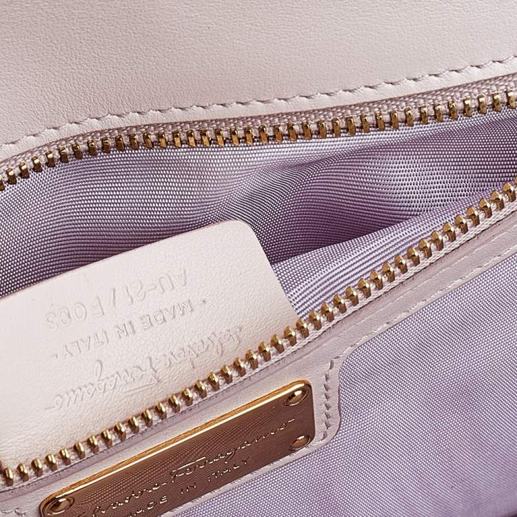 Pre Owned Salvatore Ferragamo Pink Leather Ginny Crossbody Bag