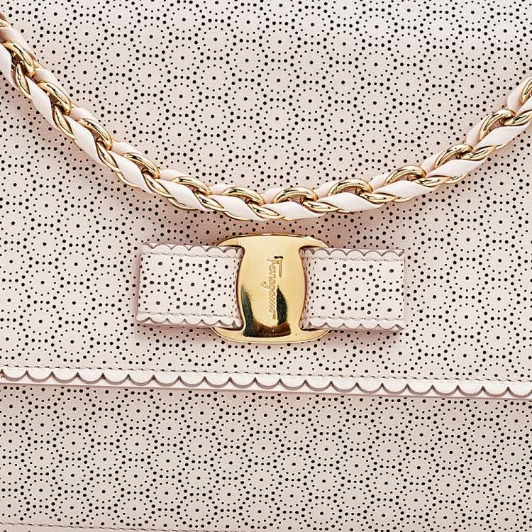 Pre Owned Salvatore Ferragamo Pink Leather Ginny Crossbody Bag