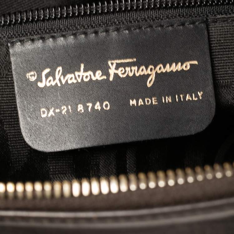 Pre Owned Salvatore Ferragamo Brown Leather Front Pocket Satchel