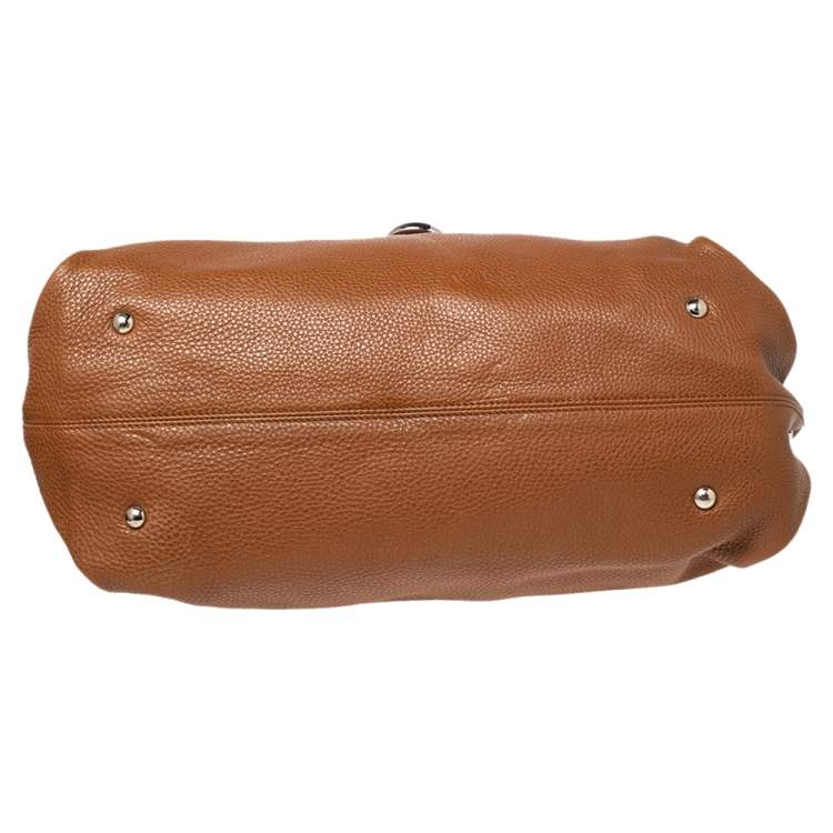 Pre Owned Salvatore Ferragamo Brown Leather Large Sofia Top Handle Bag
