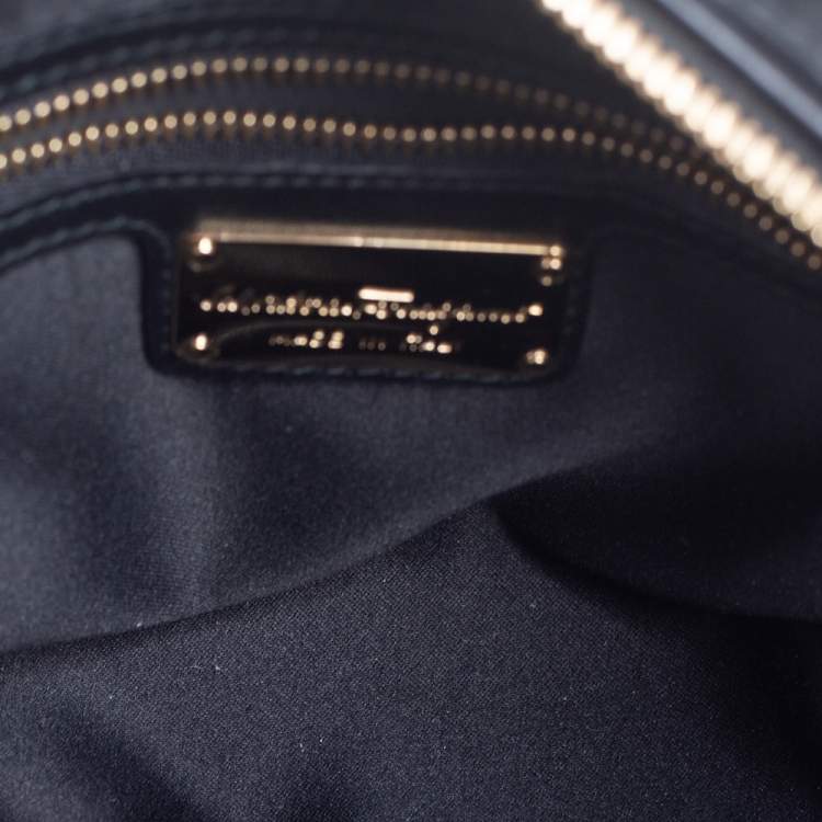 Pre Owned Salvatore Ferragamo Black Quilted Leather Small Fiamma Satchel