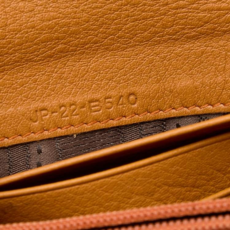 Pre Owned Salvatore Ferragamo Tan Leather Flap Continental Wallet