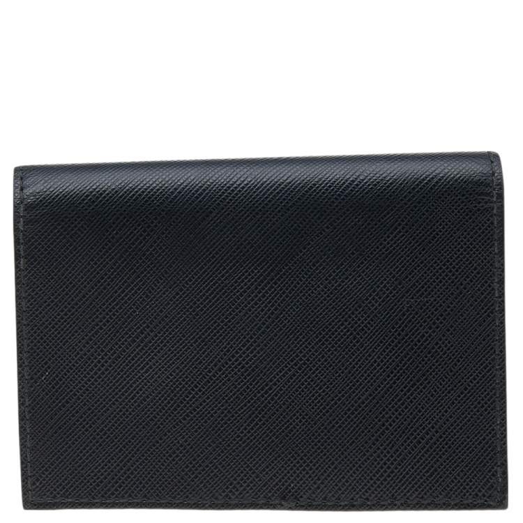 مملوكة مسبقًا Salvatore Ferragamo Black Leather Double Gancio Card Case