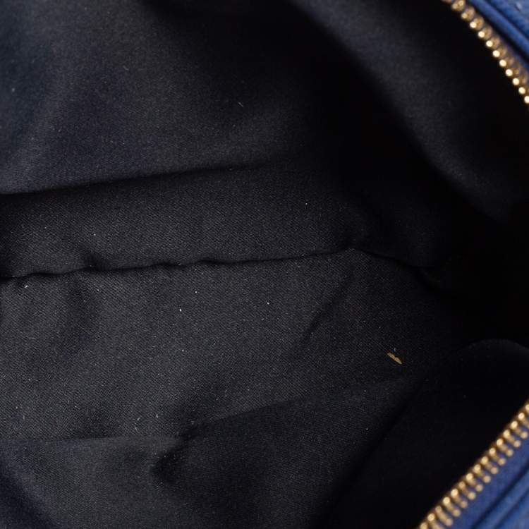 Pre Owned Salvatore Ferragamo Blue Leather Lydia Camera Bag