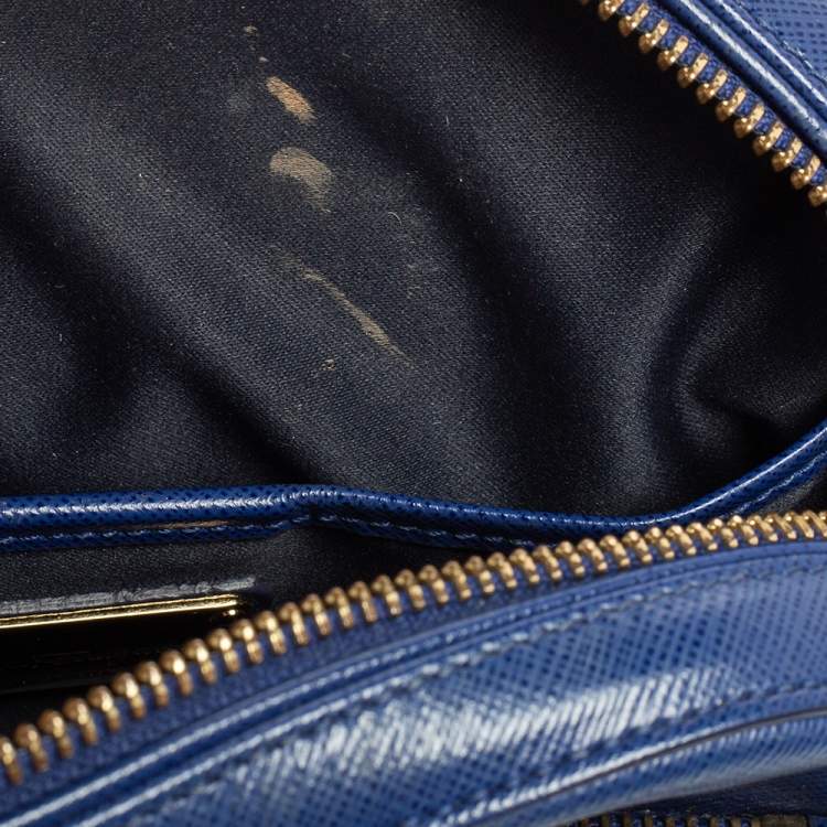 Pre Owned Salvatore Ferragamo Blue Leather Lydia Camera Bag