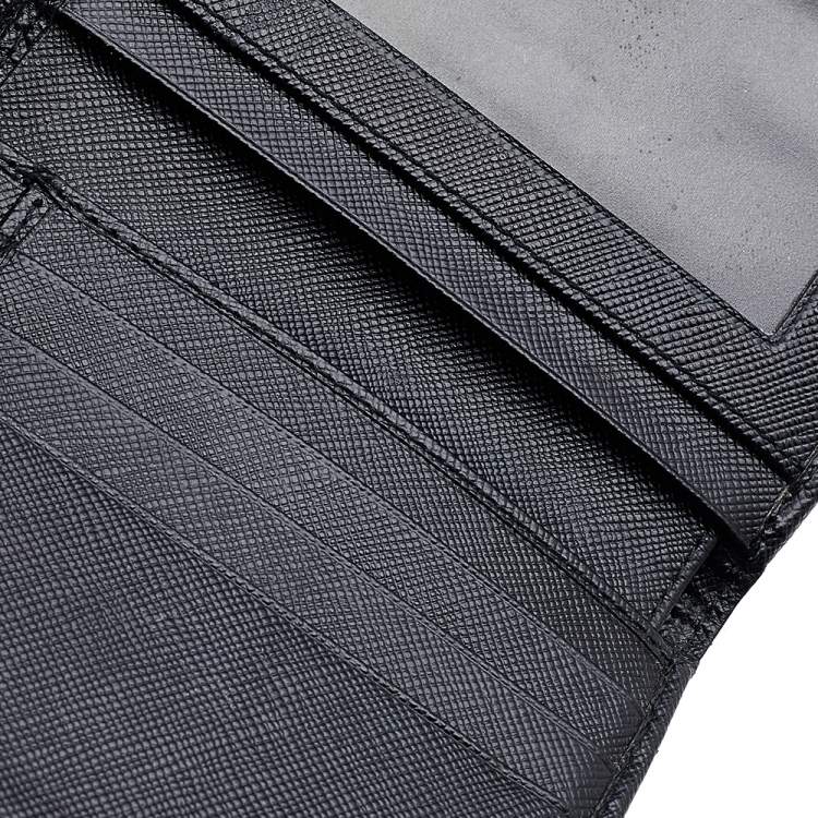 Pre Owned Salvatore Ferragamo Black Leather Gancini Lock French Wallet