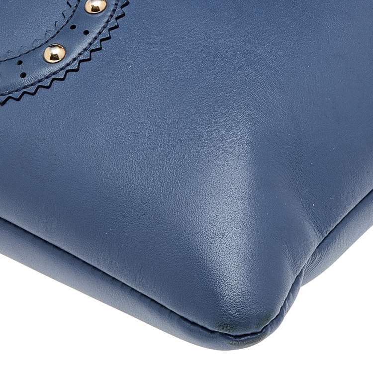 Pre Owned Salvatore Ferragamo Blue Leather Crossbody Bag 