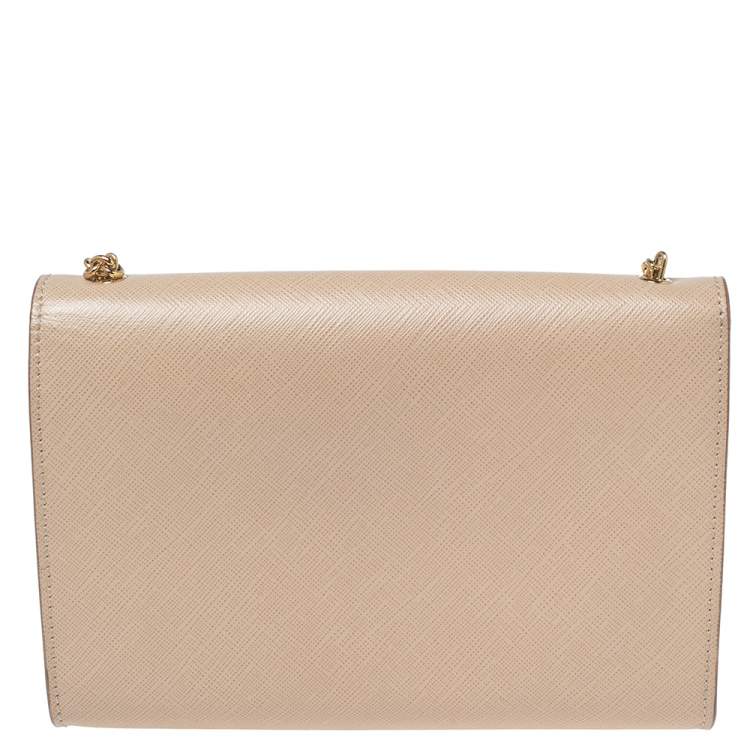Pre Owned Salvatore Ferragamo Beige Leather Vara Bow Crossbody Bag