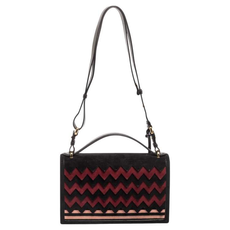 Pre Owned Salvatore Ferragamo Multicolor Suede And Leather Aileen Shoulder Bag