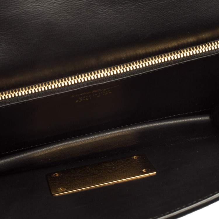 Pre Owned Salvatore Ferragamo Multicolor Suede And Leather Aileen Shoulder Bag