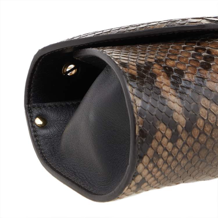 Pre Owned Salvatore Ferragamo Brown Python Crossbody Bag