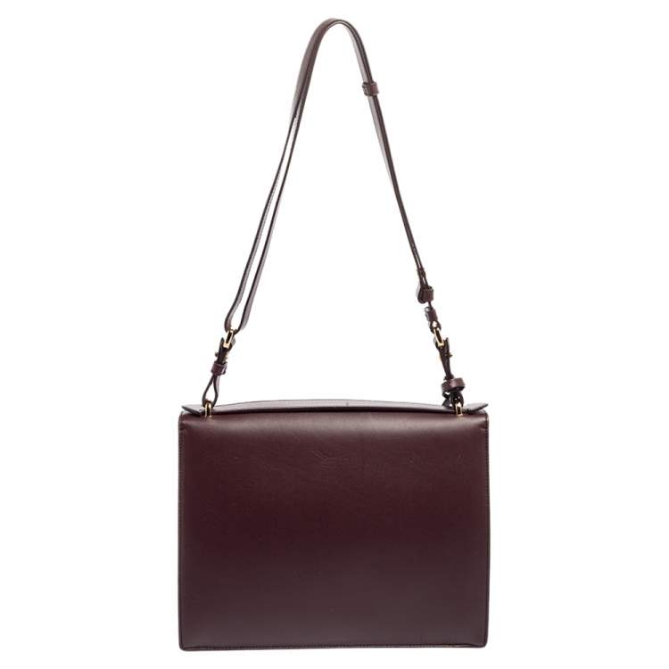 Pre Owned Salvatore Ferragamo Burgundy Leather Marisol Top Handle Bag