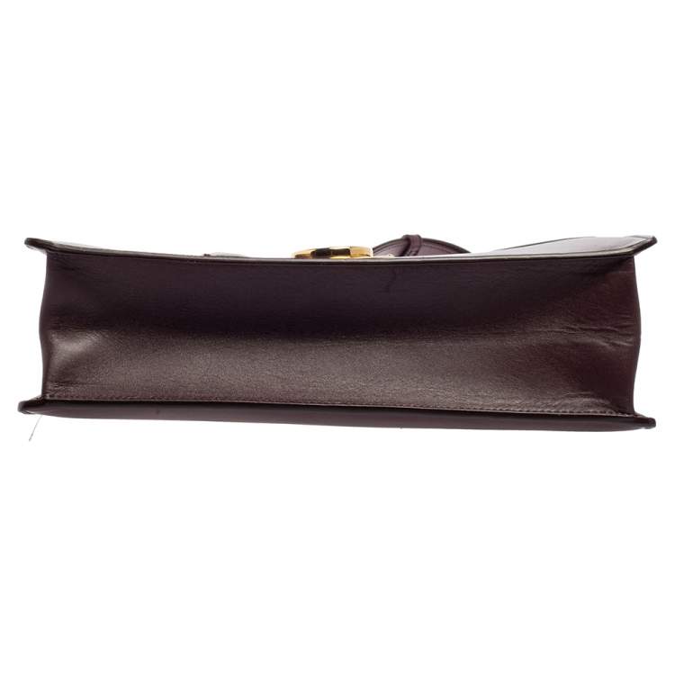 Pre Owned Salvatore Ferragamo Burgundy Leather Marisol Top Handle Bag