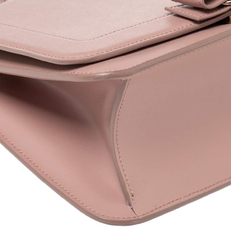 Pre Owned Salvatore Ferragamo Pink Leather Vara Bow Shoulder Bag
