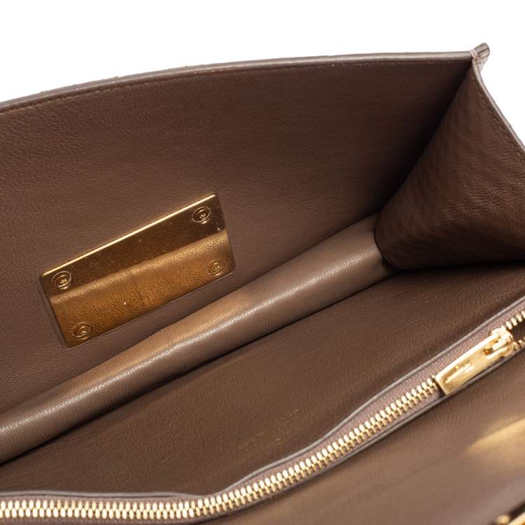 Pre Owned Salvatore Ferragamo Dusty Pink Python Gancio Flap Top Handle Bag