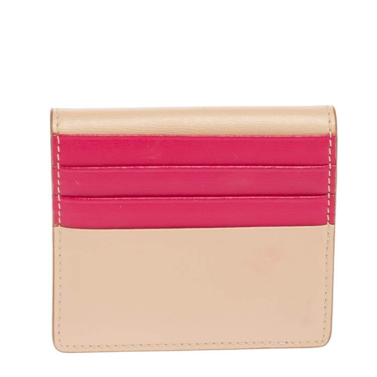 Pre Owned Salvatore Ferragamo Beige Leather Card Case