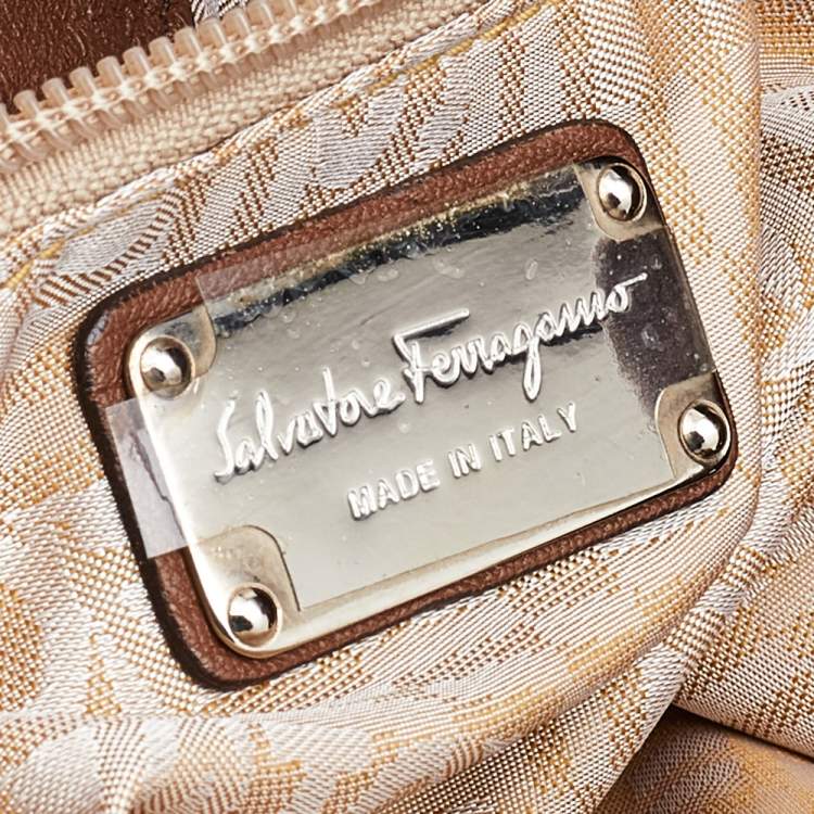 Pre Owned Salvatore Ferragamo Brown Leather Hobo