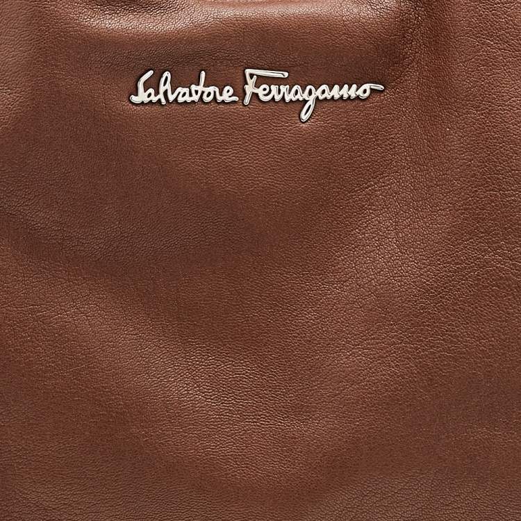 Pre Owned Salvatore Ferragamo Brown Leather Hobo