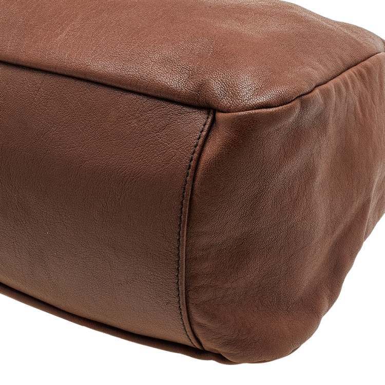 Pre Owned Salvatore Ferragamo Brown Leather Hobo