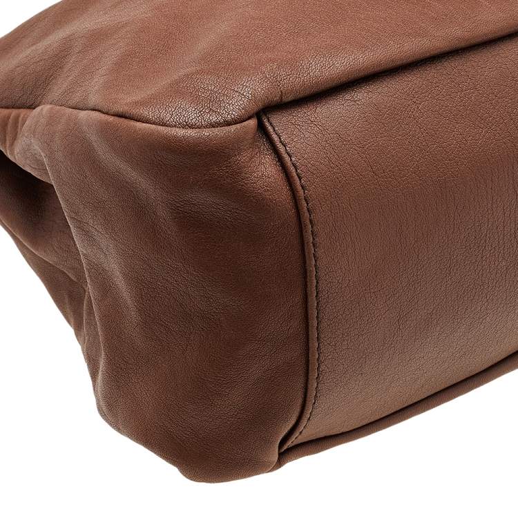 Pre Owned Salvatore Ferragamo Brown Leather Hobo