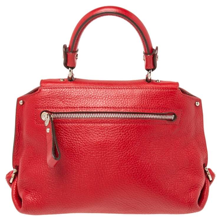 Pre Owned Salvatore Ferragamo Red Leather Sofia Top Handle Bag