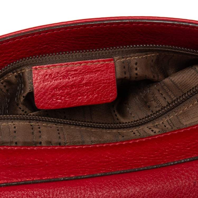 Pre Owned Salvatore Ferragamo Red Leather Sofia Top Handle Bag