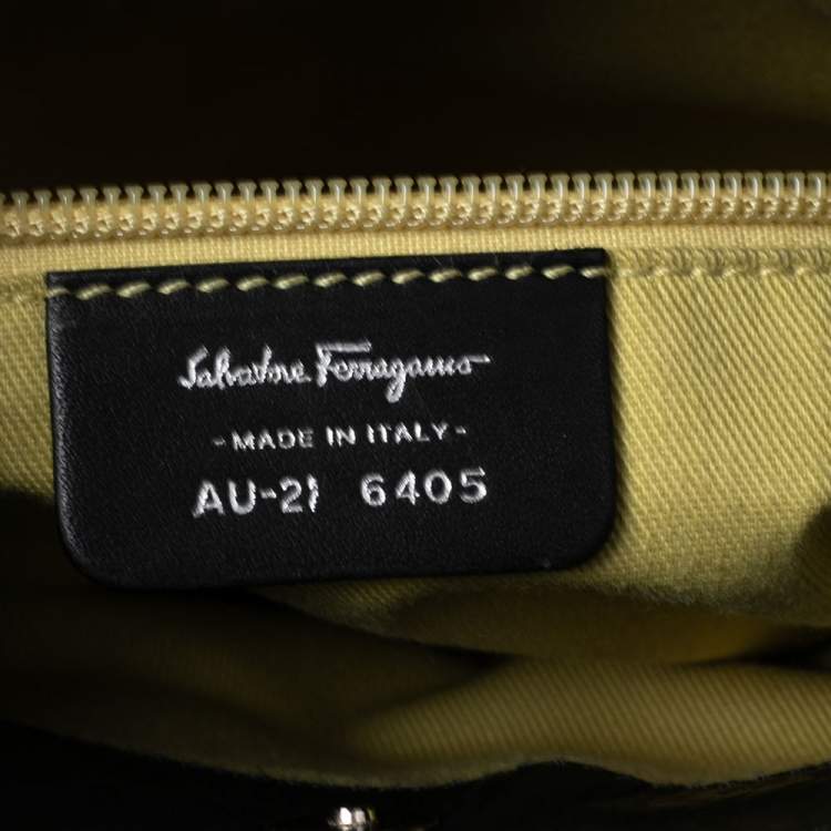 Pre Owned Salvatore Ferragamo Multicolor Nylon And Leather Jungle Safari Print Shoulder Bag