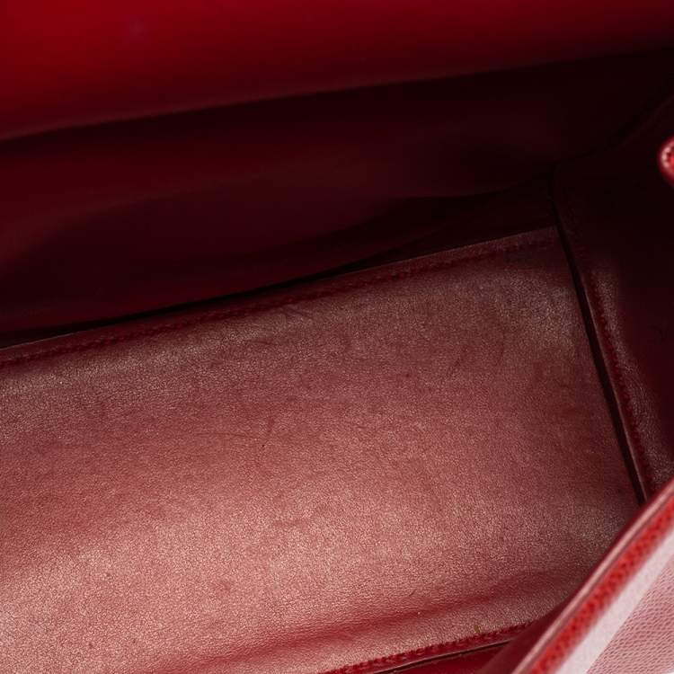 Pre Owned Salvatore Ferragamo Red Leather Carrie Top Handle Bag
