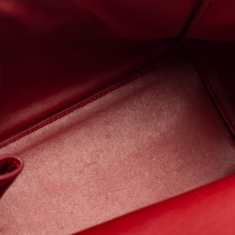 Pre Owned Salvatore Ferragamo Red Leather Carrie Top Handle Bag