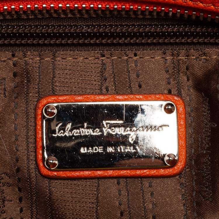 مملوكة مسبقًا Salvatore Ferragamo Orange Leather Sofia Top Handle Bag