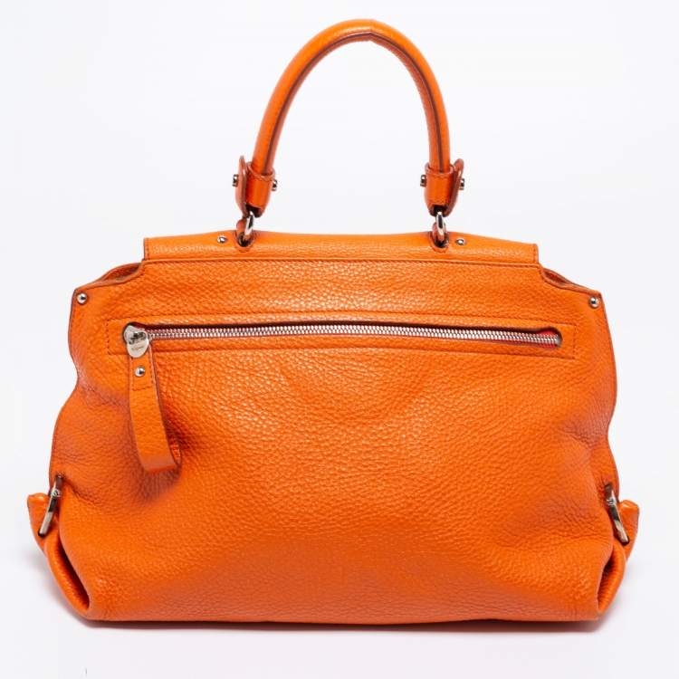 مملوكة مسبقًا Salvatore Ferragamo Orange Leather Sofia Top Handle Bag