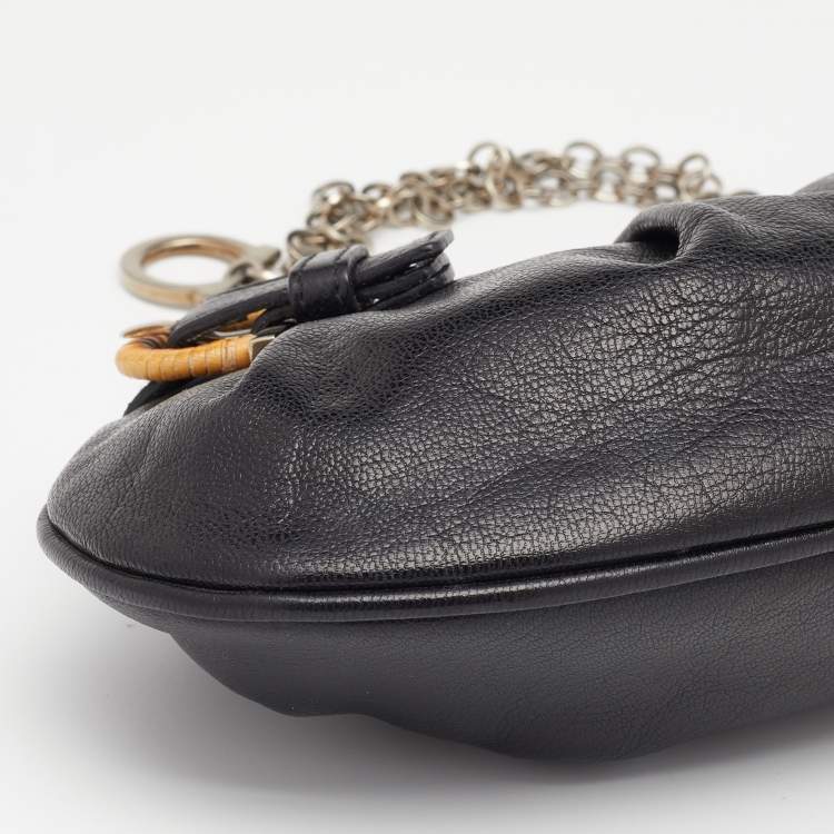 مملوكة مسبقًا Salvatore Ferragamo Black Leather Chain Shoulder Bag