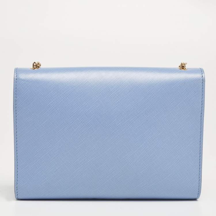 Pre Owned Salvatore Ferragamo Lilac Leather Ginny Chain Shoulder Bag