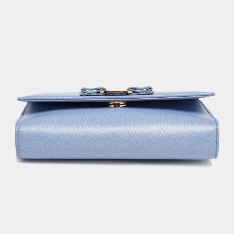Pre Owned Salvatore Ferragamo Lilac Leather Ginny Chain Shoulder Bag