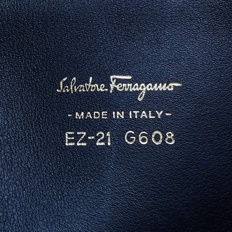 Pre Owned Salvatore Ferragamo Black Leather And Suede Studded Aileen Shoulder Bag