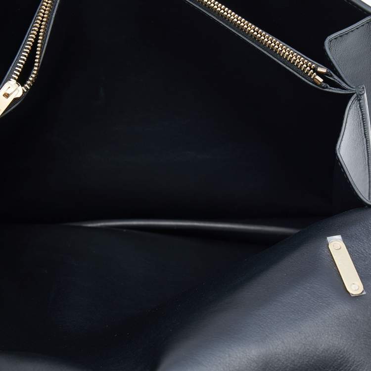 Pre Owned Salvatore Ferragamo Black Leather And Suede Studded Aileen Shoulder Bag