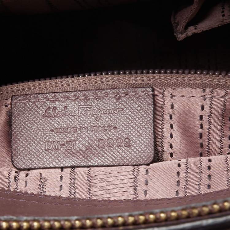 Pre Owned Salvatore Ferragamo Purple Leather Small Briana Tote
