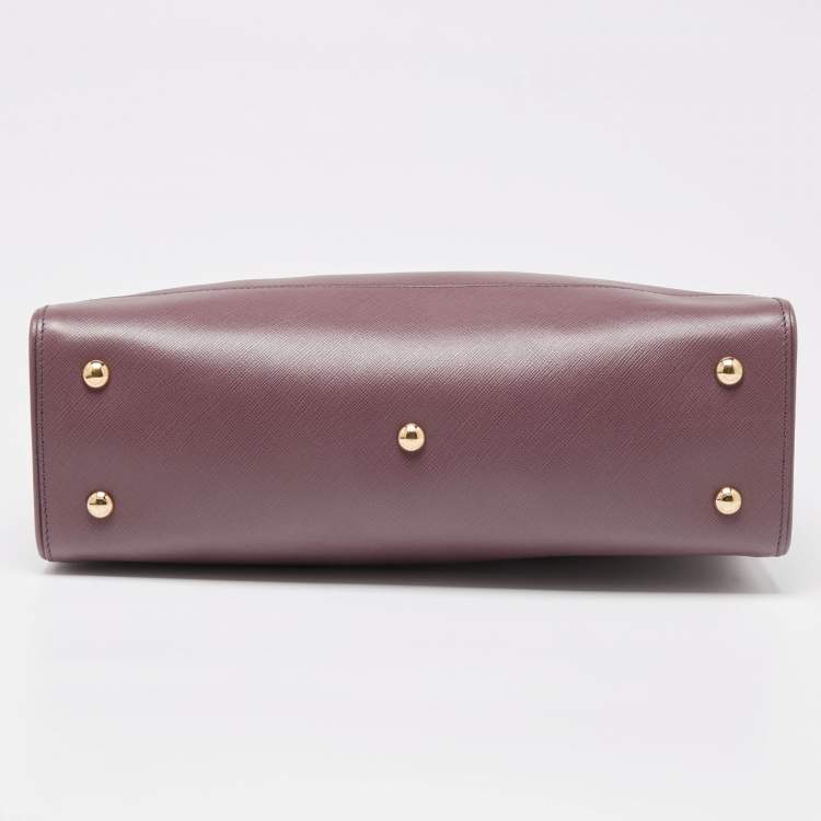 Pre Owned Salvatore Ferragamo Purple Leather Small Briana Tote