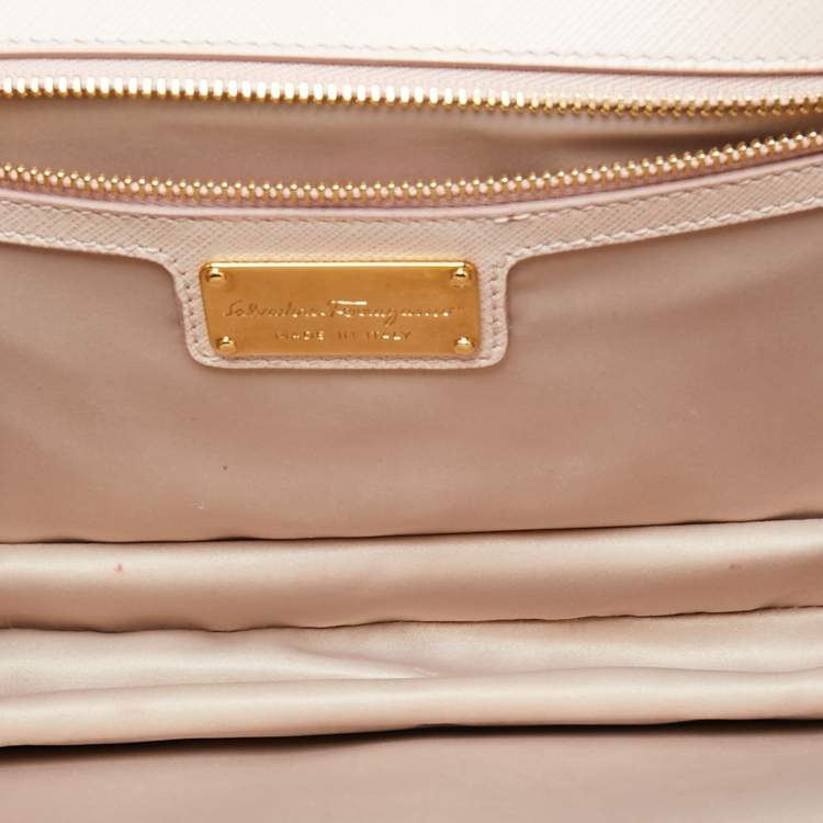 Pre Owned Salvatore Ferragamo Pink Leather Ginny Shoulder Bag