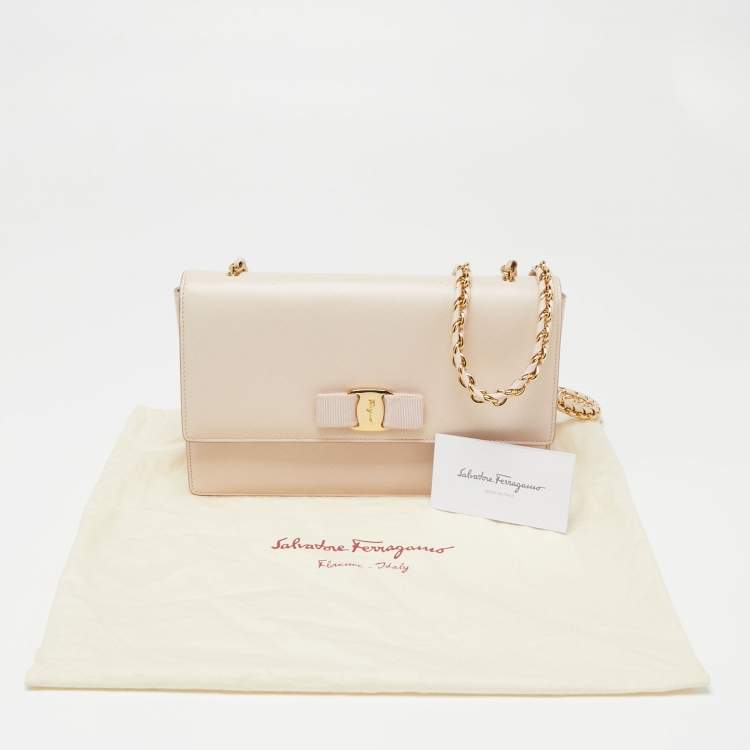 Pre Owned Salvatore Ferragamo Pink Leather Ginny Shoulder Bag
