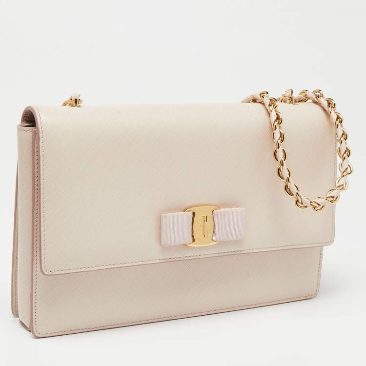 Pre Owned Salvatore Ferragamo Pink Leather Ginny Shoulder Bag