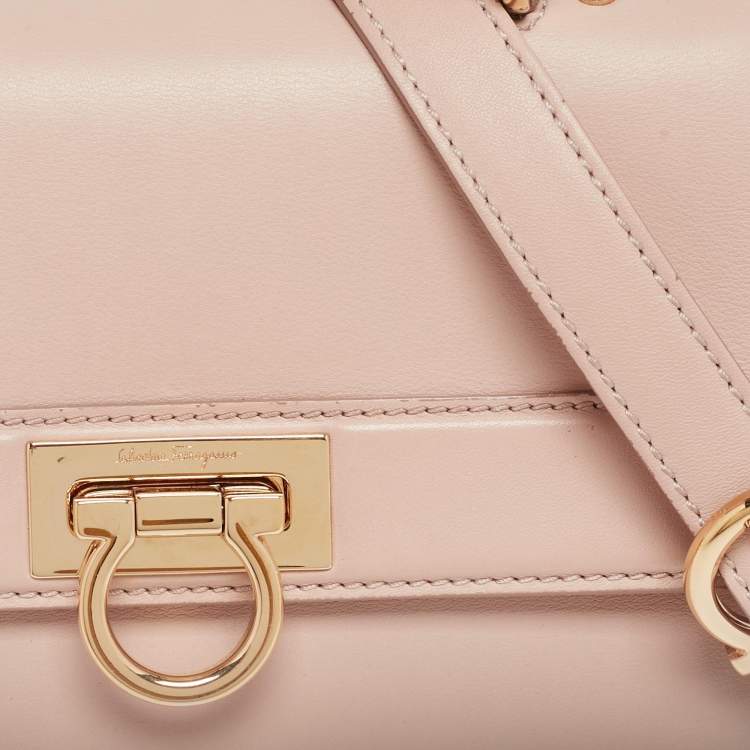 Pre Owned Salvatore Ferragamo Beige Leather Small Sofia Top Handle Bag