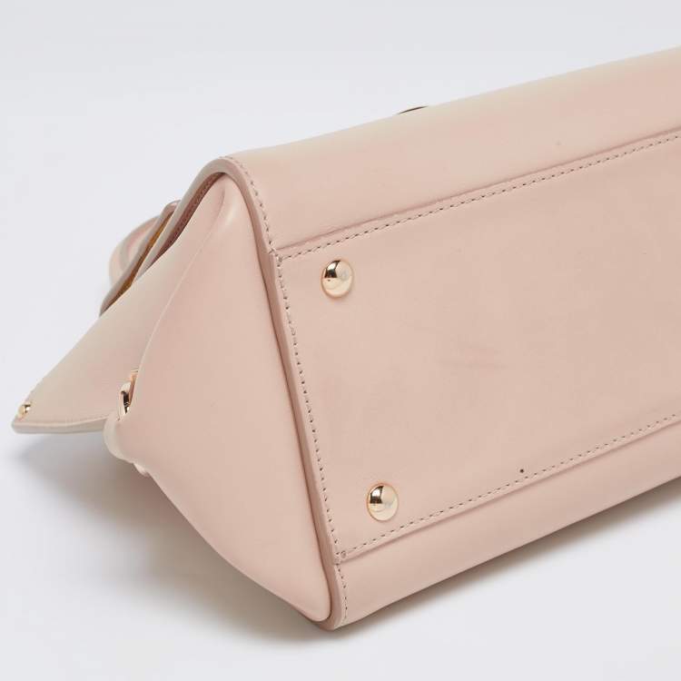 Pre Owned Salvatore Ferragamo Beige Leather Small Sofia Top Handle Bag