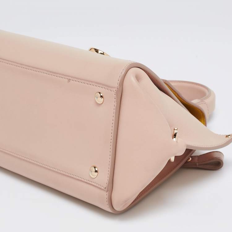 Pre Owned Salvatore Ferragamo Beige Leather Small Sofia Top Handle Bag