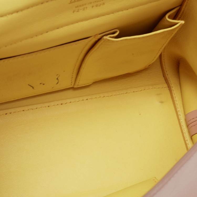 Pre Owned Salvatore Ferragamo Beige Leather Small Sofia Top Handle Bag