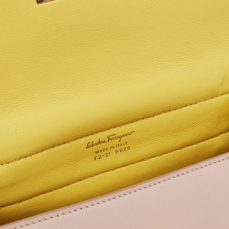Pre Owned Salvatore Ferragamo Beige Leather Small Sofia Top Handle Bag
