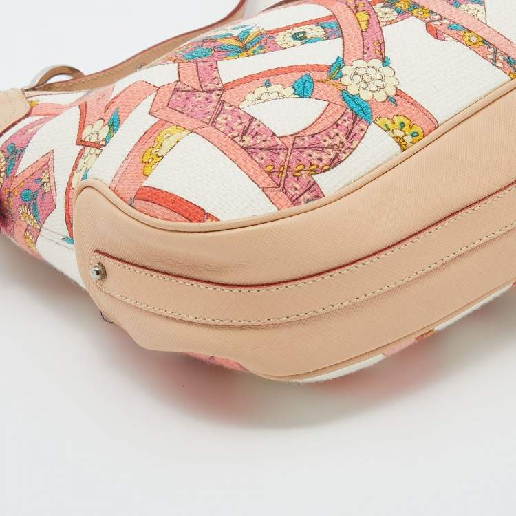 Pre Owned Salvatore Ferragamo Multicolor Printed Fabric and Leather Hobo